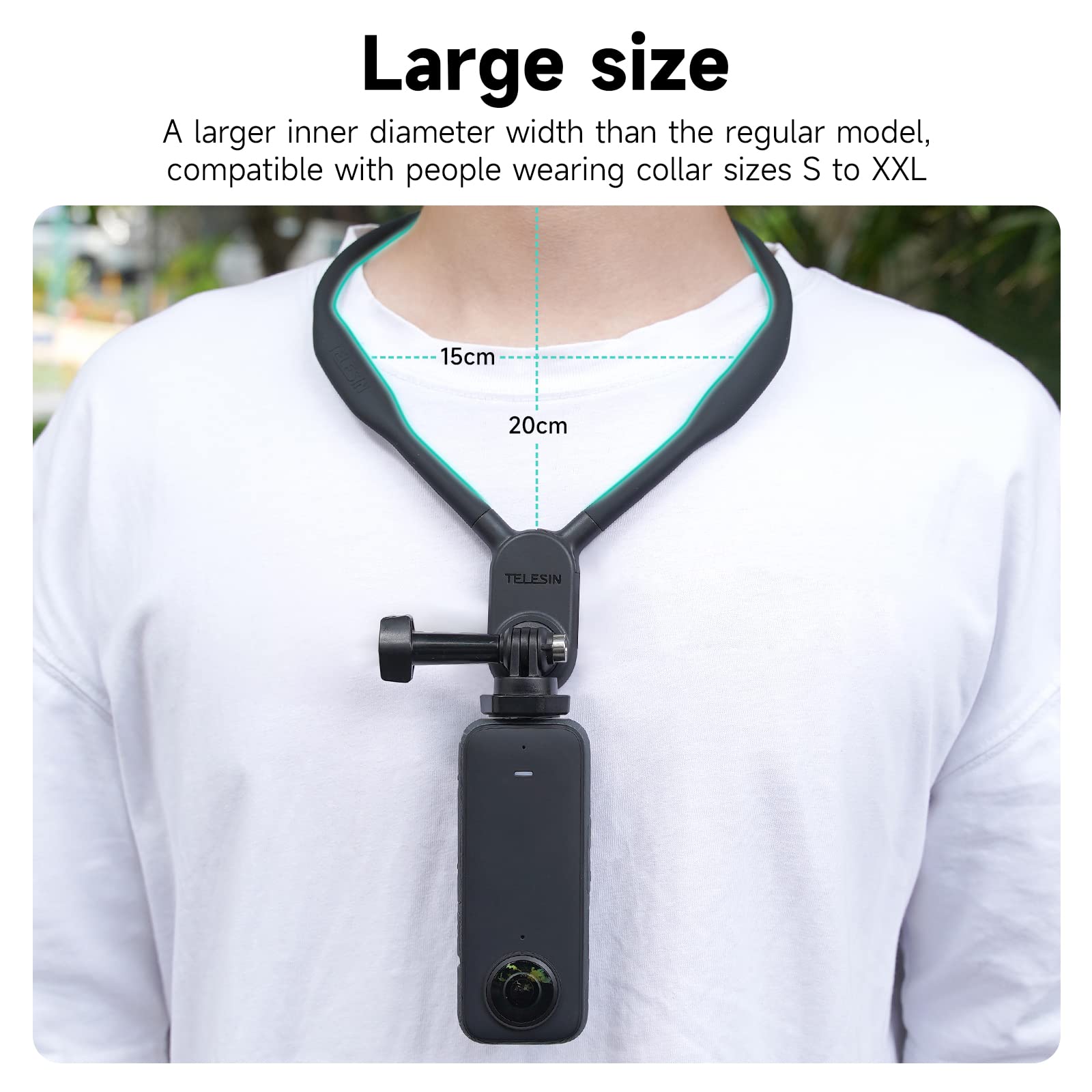 Telesin� Se Neck Mount Necklace With Phone Holder, Chest Backpack Pov Selfie Video Vlog Lanyard Strap Attach For Gopro 12 11 10 9 8 Insta360 X3 X4 Go3 Ace Pro Dji Action 3 4 Osmo Pocket 3 Accessories
